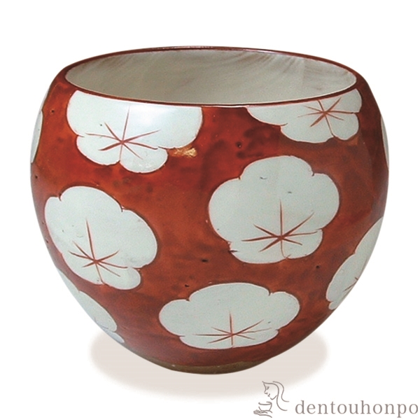 【送料無料】お茶呑茶碗 赤小梅 5客セット≪在庫確認後、1~3営業日で出荷≫ ( 名入れ有料 茶器セット 急須 湯呑み 日本茶 中国茶 清水焼 京焼 )