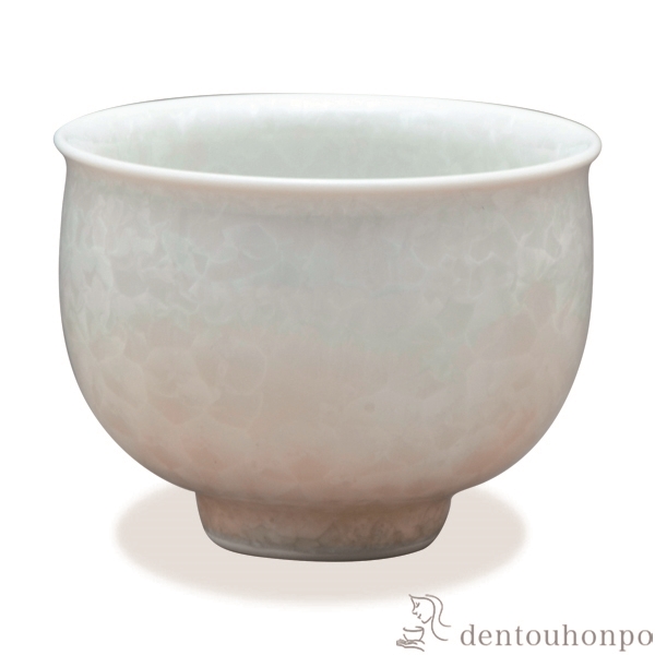 【送料無料】お茶呑茶碗 花結晶 白地茶≪在庫確認後、1~3営業日で出荷≫ ( 名入れ有料 母の日 プレゼント 初任給 湯のみ ゆのみ 湯飲み セット プレゼント 清水焼 京焼 )