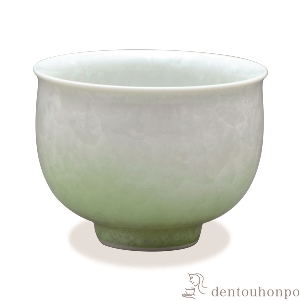 【送料無料】お茶呑茶碗 花結晶 白地緑≪在庫確認後、1~3営業日で出荷≫ ( 名入れ有料 母の日 プレゼント 初任給 湯のみ ゆのみ 湯飲み セット プレゼント 清水焼 京焼 )