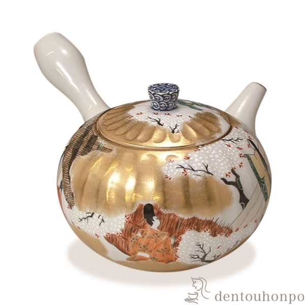 【送料無料】急須 源氏物語≪在庫確認後、1~3営業日で出荷≫ ( 名入れ有料 ティーポット お茶 煎茶 日本茶 おすすめ 清水焼 京焼 )