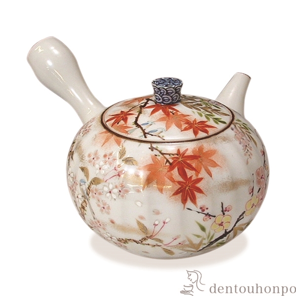 【送料無料】急須 彩花鳥≪在庫確認後、1~3営業日で出荷≫ ( 名入れ有料 ティーポット お茶 煎茶 日本茶 おすすめ 清水焼 京焼 )