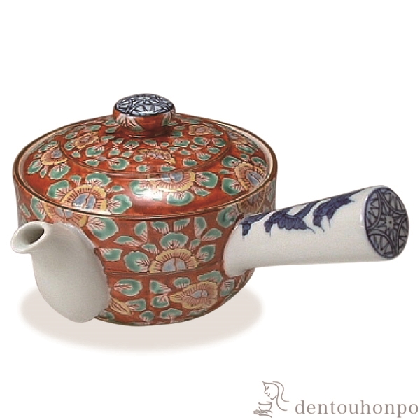 【送料無料】急須 彫赤絵花鳥 小≪在庫確認後、1~3営業日で出荷≫ ( 名入れ有料 母の日 プレゼント 初任給 ティーポット お茶 煎茶 日本茶 おすすめ 清水焼 京焼 )