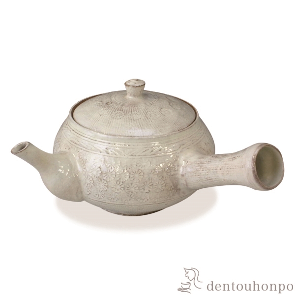 【送料無料】急須 白印華≪在庫確認後、1~3営業日で出荷≫ ( 名入れ有料 母の日 プレゼント 初任給 ティーポット お茶 煎茶 日本茶 おすすめ 清水焼 京焼 )