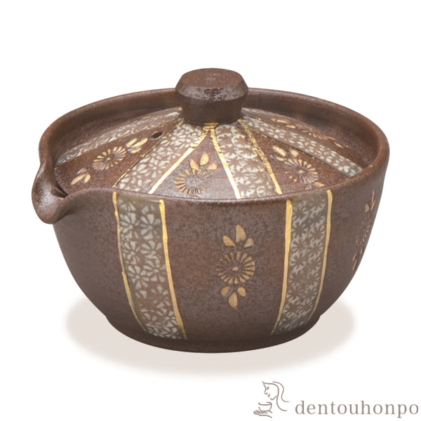 【送料無料】宝瓶 焼〆金彩三島≪在庫確認後、1~3営業日で出荷≫ ( 名入れ有料 母の日 プレゼント 初任給 ティーポット お茶 煎茶 日本茶 おすすめ 清水焼 京焼 )