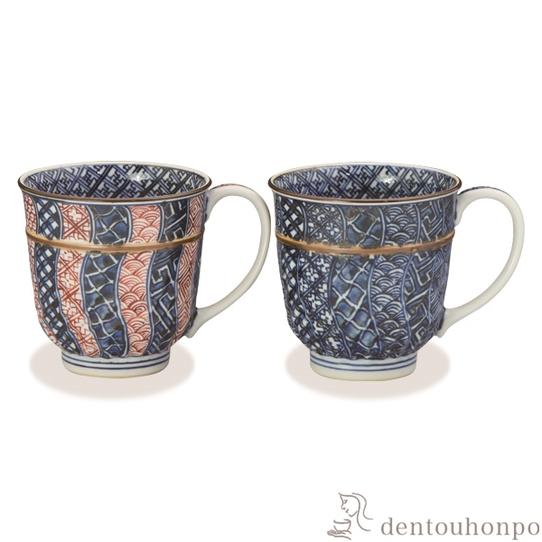 【送料無料】ペアマグカップ 染赤捻祥瑞≪在庫確認後、1~3営業日で出荷≫ ( 名入れ有料 母の日 プレゼント 初任給 プレゼント デザイン マグ オリジナル タンブラー セット 清水焼 京焼 )