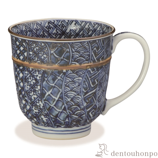 【送料無料】マグカップ 染付捻祥瑞≪在庫確認後、1~3営業日で出荷≫ ( 名入れ有料 母の日 プレゼント 初任給 プレゼント デザイン マグ オリジナル タンブラー 清水焼 京焼 )