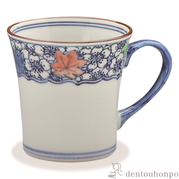 【送料無料】マグカップ 帯雲錦 青≪在庫確認後、1~3営業日で出荷≫ ( 名入れ有料 母の日 プレゼント 初任給 プレゼント デザイン マグ オリジナル タンブラー 清水焼 京焼 )