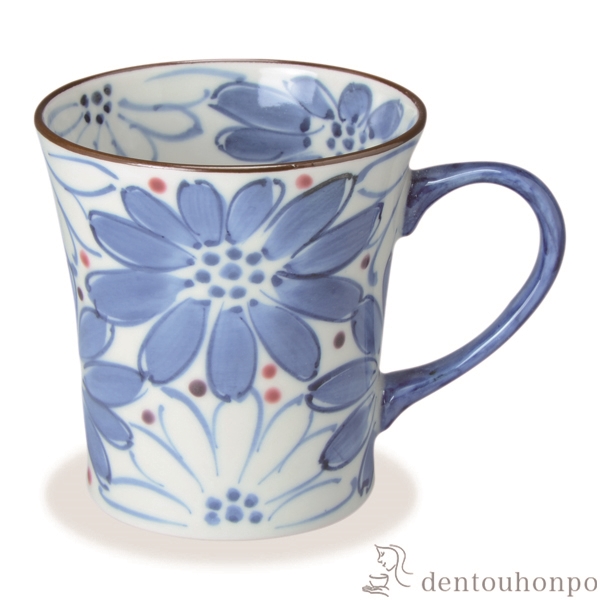 【送料無料】マグカップ 花はな 青 小≪在庫確認後、1~3営業日で出荷≫ ( 名入れ有料 母の日 プレゼント 初任給 プレゼント デザイン マグ オリジナル タンブラー 清水焼 京焼 )