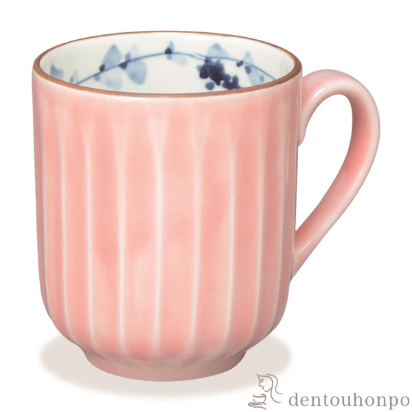 【送料無料】マグカップ 交趾唐草 ピンク≪在庫確認後、1~3営業日で出荷≫ ( 母の日 プレゼント 初任給 プレゼント デザイン マグ オリジナル タンブラー 清水焼 京焼 )