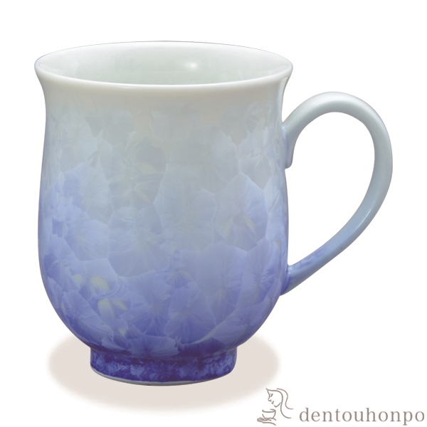【送料無料】マグカップ 花結晶 白地青≪在庫確認後、1~3営業日で出荷≫ ( 名入れ有料 母の日 プレゼント 初任給 プレゼント デザイン マグ オリジナル タンブラー 清水焼 京焼 )