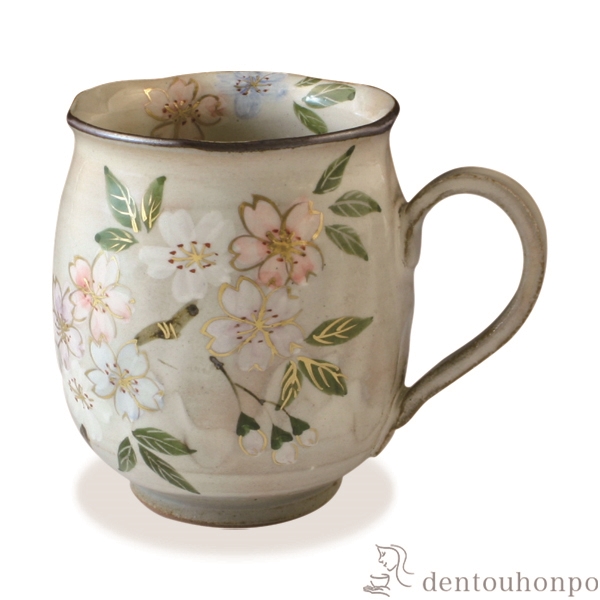 【送料無料】マグカップ 彩さくら≪在庫確認後、1~3営業日で出荷≫ ( 名入れ有料 母の日 プレゼント 初任給 プレゼント デザイン マグ オリジナル タンブラー 清水焼 京焼 )