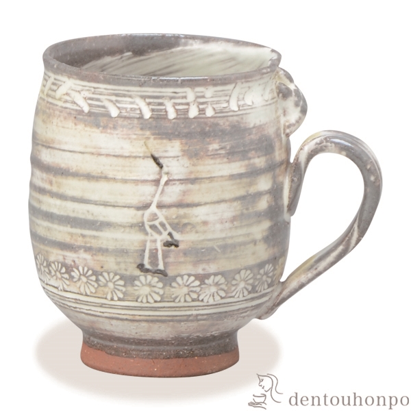 【送料無料】マグカップ 粉引鶴亀≪在庫確認後、1~3営業日で出荷≫ ( 名入れ有料 母の日 プレゼント 初任給 プレゼント デザイン マグ オリジナル タンブラー 清水焼 京焼 )