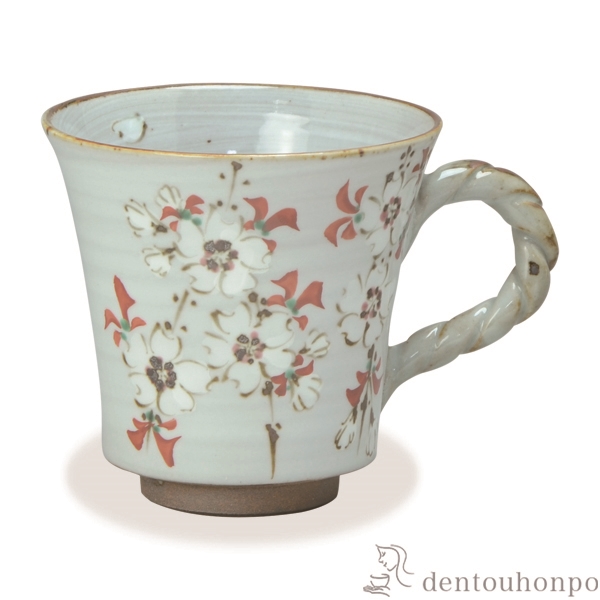 【送料無料】マグカップ 赤しだれ桜≪売り切れました≫ ( 名入れ有料 プレゼント デザイン マグ オリジナル タンブラー 清水焼 京焼 )