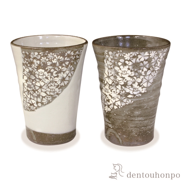 【送料無料】ペアフリーカップ 印華紋≪在庫確認後、1~3営業日で出荷≫ ( 名入れ有料 母の日 プレゼント 初任給 焼酎グラス ビアカップ ビールグラス フリーカップ グラス セット 清水焼 京焼 )