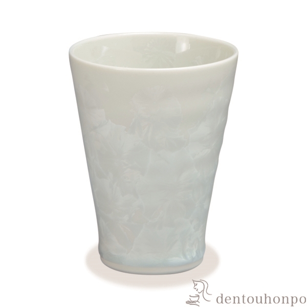 【送料無料】なごみカップ 花結晶 白≪在庫確認後、1~3営業日で出荷≫ ( 名入れ有料 母の日 プレゼント 初任給 焼酎グラス ビアカップ ビールグラス フリーカップ グラス 清水焼 京焼 )