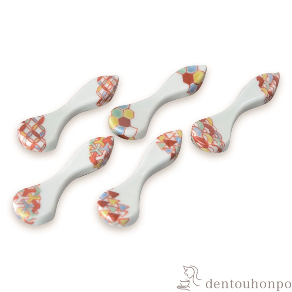 【送料無料】箸置 ひさご古紋 5個セット≪在庫確認後、1~3営業日で出荷≫ ( ギフト セット 結婚祝い お店 人気 清水焼 京焼 )