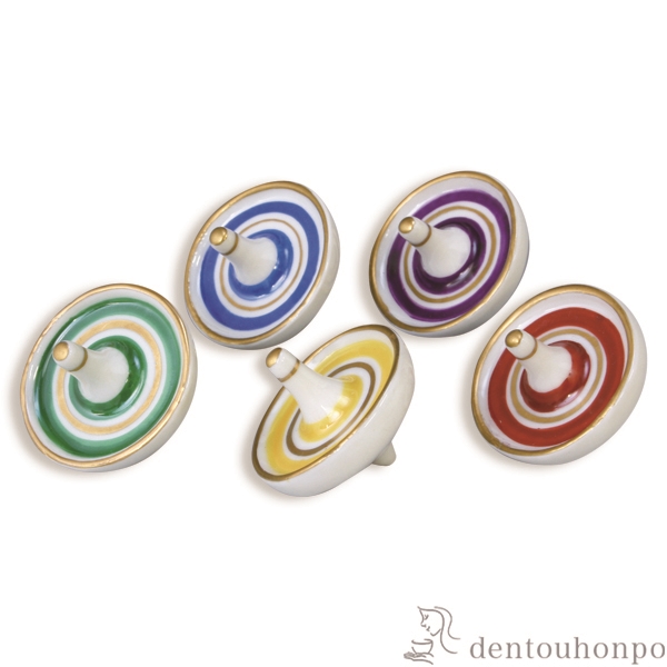 【送料無料】箸置 五色独楽 5個セット≪在庫確認後、1~3営業日で出荷≫ ( ギフト セット 結婚祝い お店 人気 清水焼 京焼 )