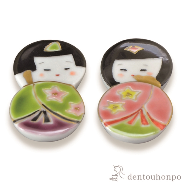 【送料無料】ペア箸置 雛わらべ≪在庫確認後、1~3営業日で出荷≫ ( 退職祝い 定年 ギフト セット 結婚祝い お店 人気 セット 清水焼 京焼 )