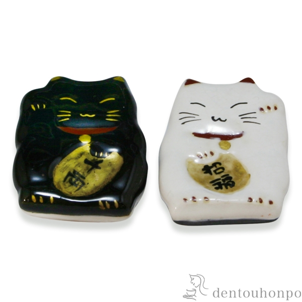 【送料無料】ペア箸置 福招き猫 両面≪在庫確認後、1~3営業日で出荷≫ ( 退職祝い 定年 ギフト セット 結婚祝い お店 人気 セット 清水焼 京焼 )
