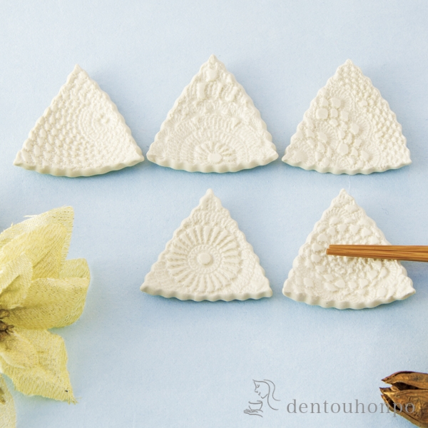 【送料無料】箸置 レース 5個セット≪在庫確認後、1~3営業日で出荷≫ ( ギフト セット 結婚祝い お店 人気 清水焼 京焼 )