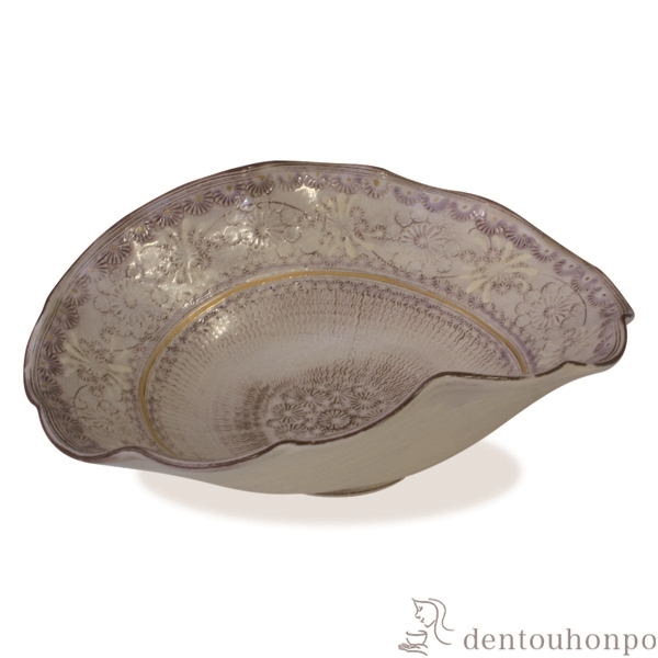 【送料無料】輪花鉢 紫彩華紋≪在庫確認後、1~3営業日で出荷≫ ( 名入れ有料 母の日 プレゼント 初任給 和食 食器 おつまみ 朝食 煮物 清水焼 京焼 )