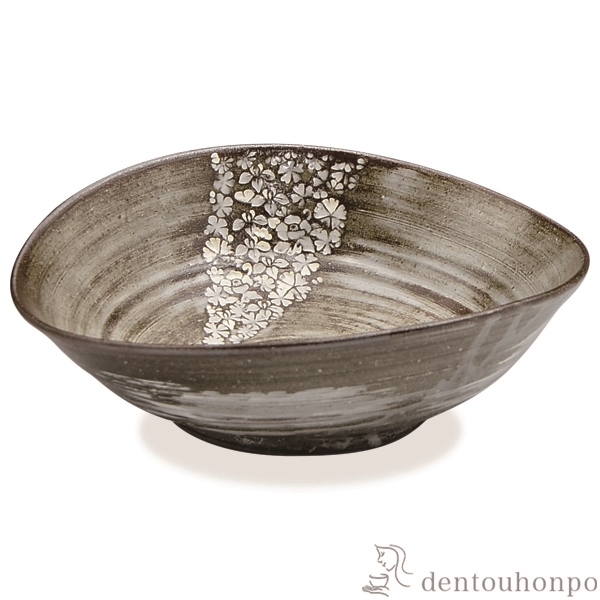 【送料無料】楕円鉢 黒印華紋≪在庫確認後、1~3営業日で出荷≫ ( 名入れ有料 母の日 プレゼント 初任給 和食 食器 おつまみ 朝食 煮物 清水焼 京焼 )