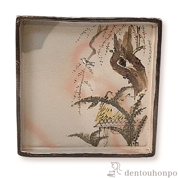 【送料無料】角皿 花鳥乾山十二月 鶯　(1月）うぐいす 1枚≪在庫確認後、1~3営業日で出荷≫ ( 名入れ有料 母の日 プレゼント 初任給 角皿 長皿 焼き魚 さんま おしゃれ 清水焼 京焼 )