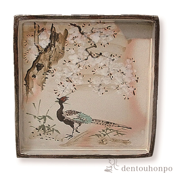 【送料無料】角皿 花鳥乾山十二月 雉　(2月）きじ 1枚≪在庫確認後、1~3営業日で出荷≫ ( 名入れ有料 母の日 プレゼント 初任給 角皿 長皿 焼き魚 さんま おしゃれ 清水焼 京焼 )