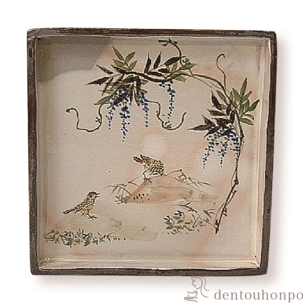 【送料無料】角皿 花鳥乾山十二月 雲雀(3月）ひばり  1枚≪在庫確認後、1~3営業日で出荷≫ ( 名入れ有料 母の日 プレゼント 初任給 角皿 長皿 焼き魚 さんま おしゃれ 清水焼 京焼 )