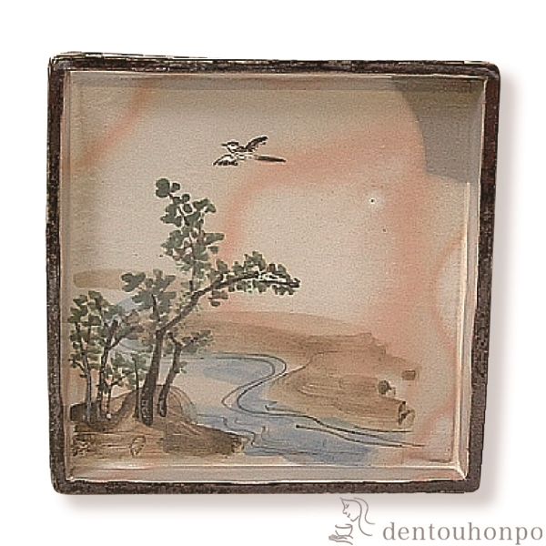 【送料無料】角皿 花鳥乾山十二月 郭公(4月）かっこう 1枚≪在庫確認後、1~3営業日で出荷≫ ( 名入れ有料 母の日 プレゼント 初任給 角皿 長皿 焼き魚 さんま おしゃれ 清水焼 京焼 )