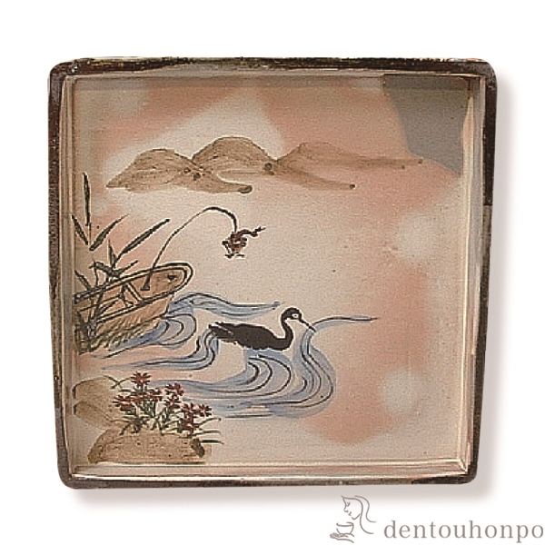 【送料無料】角皿 花鳥乾山十二月 鵜　(6月） 1枚≪在庫確認後、1~3営業日で出荷≫ ( 名入れ有料 母の日 プレゼント 初任給 角皿 長皿 焼き魚 さんま おしゃれ 清水焼 京焼 )