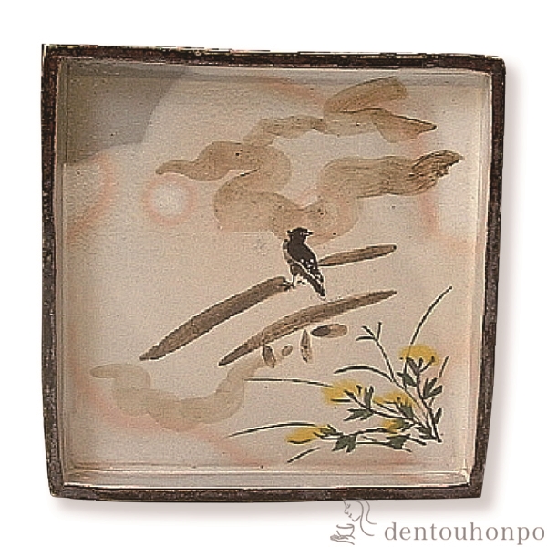 【送料無料】角皿 花鳥乾山十二月 鵲　(7月）かささぎ 1枚≪在庫確認後、1~3営業日で出荷≫ ( 名入れ有料 母の日 プレゼント 初任給 角皿 長皿 焼き魚 さんま おしゃれ 清水焼 京焼 )