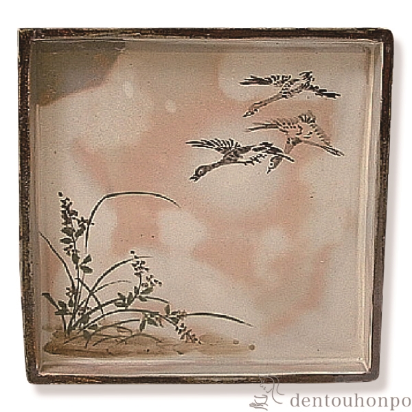 【送料無料】角皿 花鳥乾山十二月 初雁(8月）はつかり  1枚≪在庫確認後、1~3営業日で出荷≫ ( 名入れ有料 母の日 プレゼント 初任給 角皿 長皿 焼き魚 さんま おしゃれ 清水焼 京焼 )