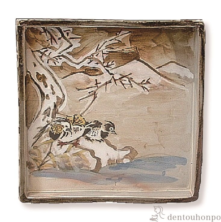 【送料無料】角皿 花鳥乾山十二月 鴛鴦(12月）おしどり 1枚≪在庫確認後、1~3営業日で出荷≫ ( 名入れ有料 母の日 プレゼント 初任給 角皿 長皿 焼き魚 さんま おしゃれ 清水焼 京焼 )