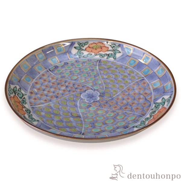 【送料無料】四寸皿 淡彩古紋≪在庫確認後、1~3営業日で出荷≫ ( 名入れ有料 母の日 プレゼント 初任給 プレート 醤油皿 豆皿 和食 洋食 清水焼 京焼 )