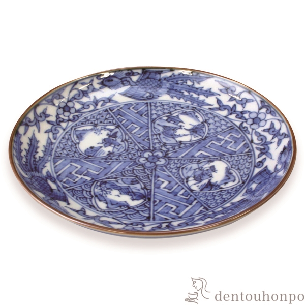 【送料無料】四寸皿 祥瑞山水≪在庫確認後、1~3営業日で出荷≫ ( 名入れ有料 母の日 プレゼント 初任給 プレート 醤油皿 豆皿 和食 洋食 清水焼 京焼 )