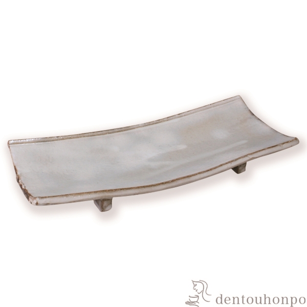 【送料無料】長角皿 粉引≪在庫確認後、1~3営業日で出荷≫ ( 名入れ有料 母の日 プレゼント 初任給 角皿 長皿 焼き魚 さんま おしゃれ 清水焼 京焼 )