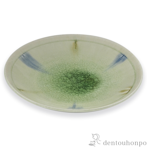 【送料無料】７寸皿 灰釉三彩≪在庫確認後、1~3営業日で出荷≫ ( 名入れ有料 母の日 プレゼント 初任給 プレート おつまみ 料理 和食 洋食 清水焼 京焼 )