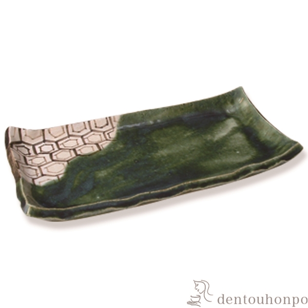 【送料無料】八寸長角皿 おりべ≪在庫確認後、1~3営業日で出荷≫ ( 名入れ有料 母の日 プレゼント 初任給 角皿 長皿 焼き魚 さんま おしゃれ 清水焼 京焼 )