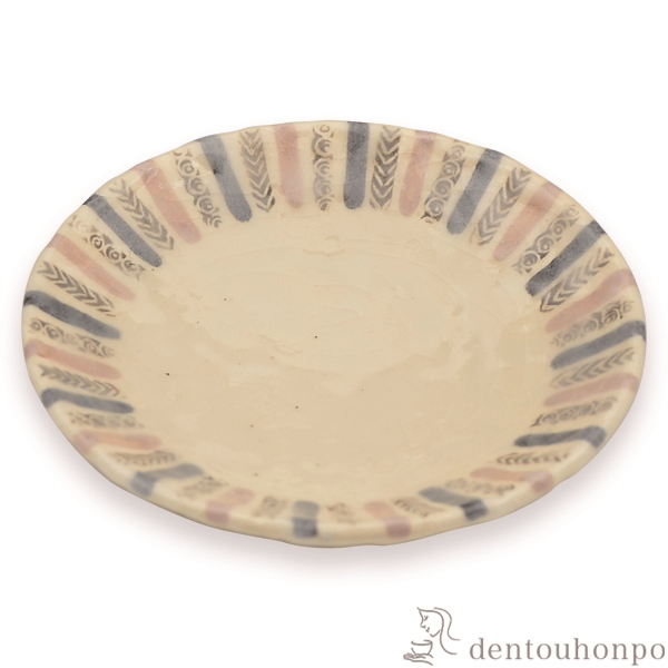 【送料無料】五寸皿 志野十草≪在庫確認後、1~3営業日で出荷≫ ( 名入れ有料 母の日 プレゼント 初任給 プレート おつまみ 料理 和食 洋食 清水焼 京焼 )