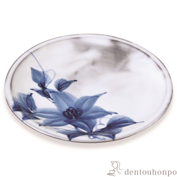 【送料無料】四寸皿 染付鉄線≪在庫確認後、1~3営業日で出荷≫ ( 名入れ有料 母の日 プレゼント 初任給 プレート 醤油皿 豆皿 和食 洋食 清水焼 京焼 )