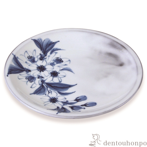 【送料無料】四寸皿 染付桜≪在庫確認後、1~3営業日で出荷≫ ( 名入れ有料 母の日 プレゼント 初任給 プレート 醤油皿 豆皿 和食 洋食 清水焼 京焼 )