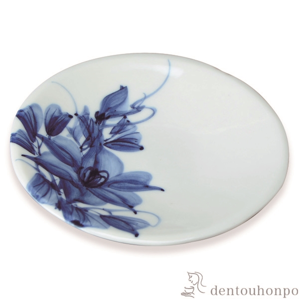 【送料無料】三寸皿 染付鉄線≪在庫確認後、1~3営業日で出荷≫ ( 名入れ有料 母の日 プレゼント 初任給 プレート 醤油皿 豆皿 和食 洋食 清水焼 京焼 )