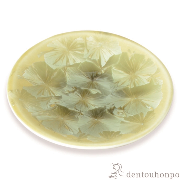 【送料無料】三寸皿 花結晶 黄≪在庫確認後、1~3営業日で出荷≫ ( 名入れ有料 母の日 プレゼント 初任給 セット 醤油皿 豆皿 和食 洋食 清水焼 京焼 )