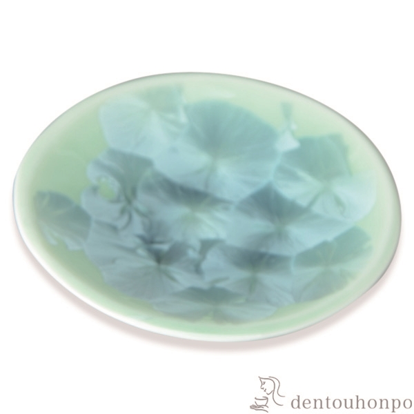 【送料無料】三寸皿 花結晶 緑≪在庫確認後、1~3営業日で出荷≫ ( 名入れ有料 母の日 プレゼント 初任給 セット 醤油皿 豆皿 和食 洋食 清水焼 京焼 )