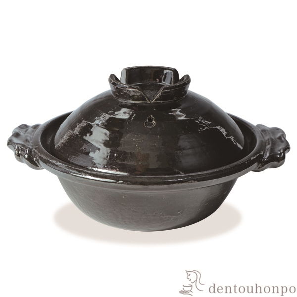 【送料無料】八号京鍋 黒釉≪在庫確認後、1~3営業日で出荷≫ ( 名入れ有料 手作り 炊飯 ごはん おかゆ おすすめ 清水焼 京焼 )