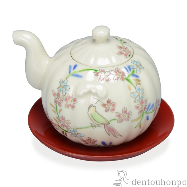 【送料無料】汁注 花丸花鳥 朱台≪在庫確認後、1~3営業日で出荷≫ ( 名入れ有料 母の日 プレゼント 初任給 ソース入れ 醤油さし ガラス 液だれしない 魚 清水焼 京焼 )