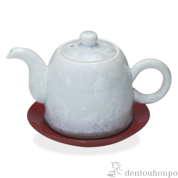 【送料無料】汁注 花結晶 白 朱台≪在庫確認後、1~3営業日で出荷≫ ( 名入れ有料 母の日 プレゼント 初任給 ソース入れ 醤油さし ガラス 液だれしない 魚 清水焼 京焼 )