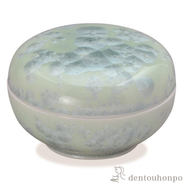 【送料無料】蓋物 花結晶 緑≪在庫確認後、1~3営業日で出荷≫ ( 名入れ有料 母の日 プレゼント 初任給 スプーン はちみつ 和食 中華 食器 清水焼 京焼 )
