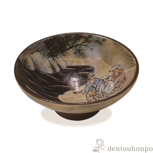 【送料無料】盃 京の酒器洛中洛外 七月　鵜飼≪在庫確認後、1~3営業日で出荷≫ ( 名入れ有料 母の日 プレゼント 初任給 ぐいのみ 盃 酒器 猪口 日本酒 清水焼 京焼 )